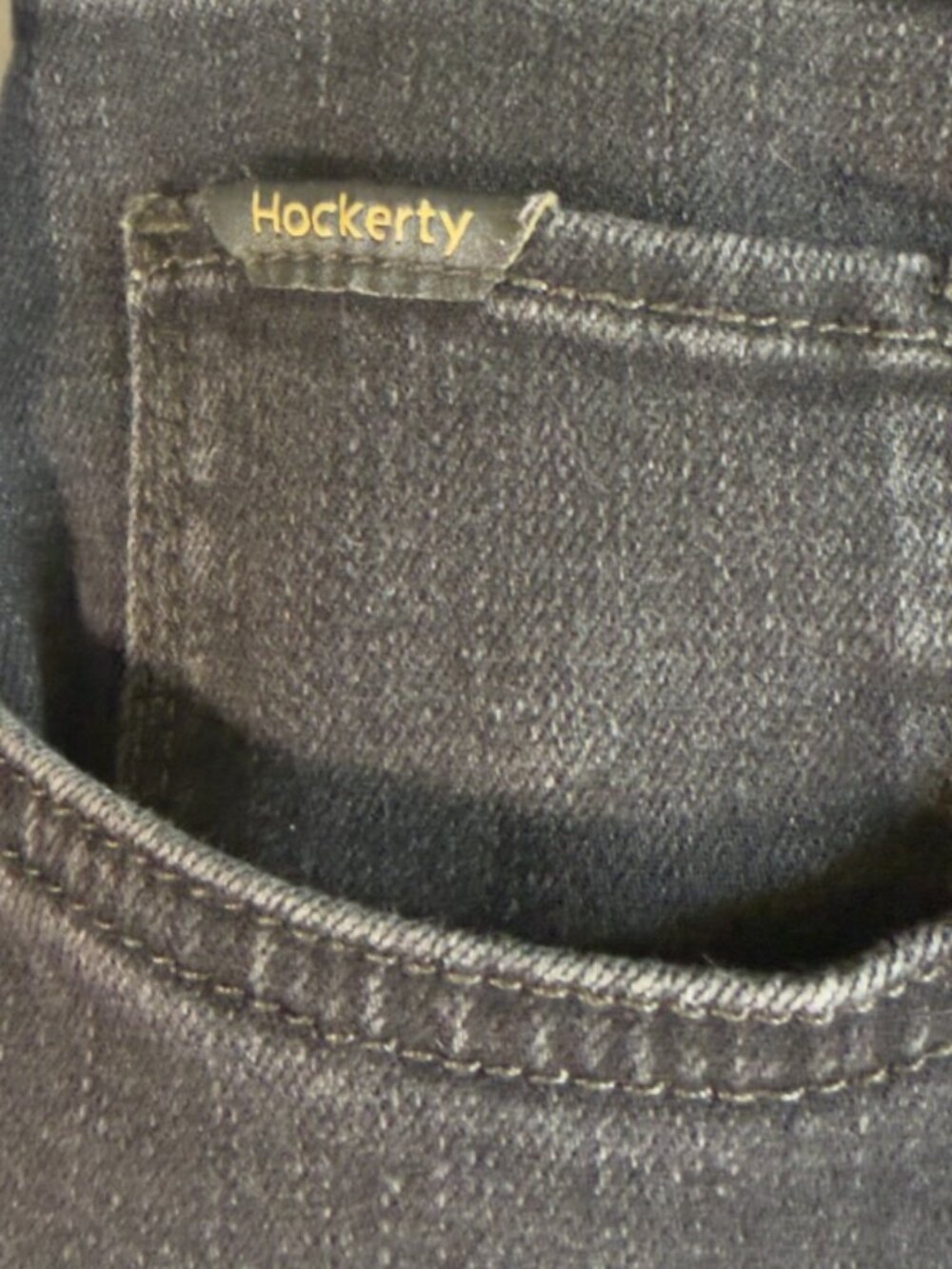 Hockerty Custom Denim Jeans Men’s Black Gray Wash Button Fly Slim Straight 32